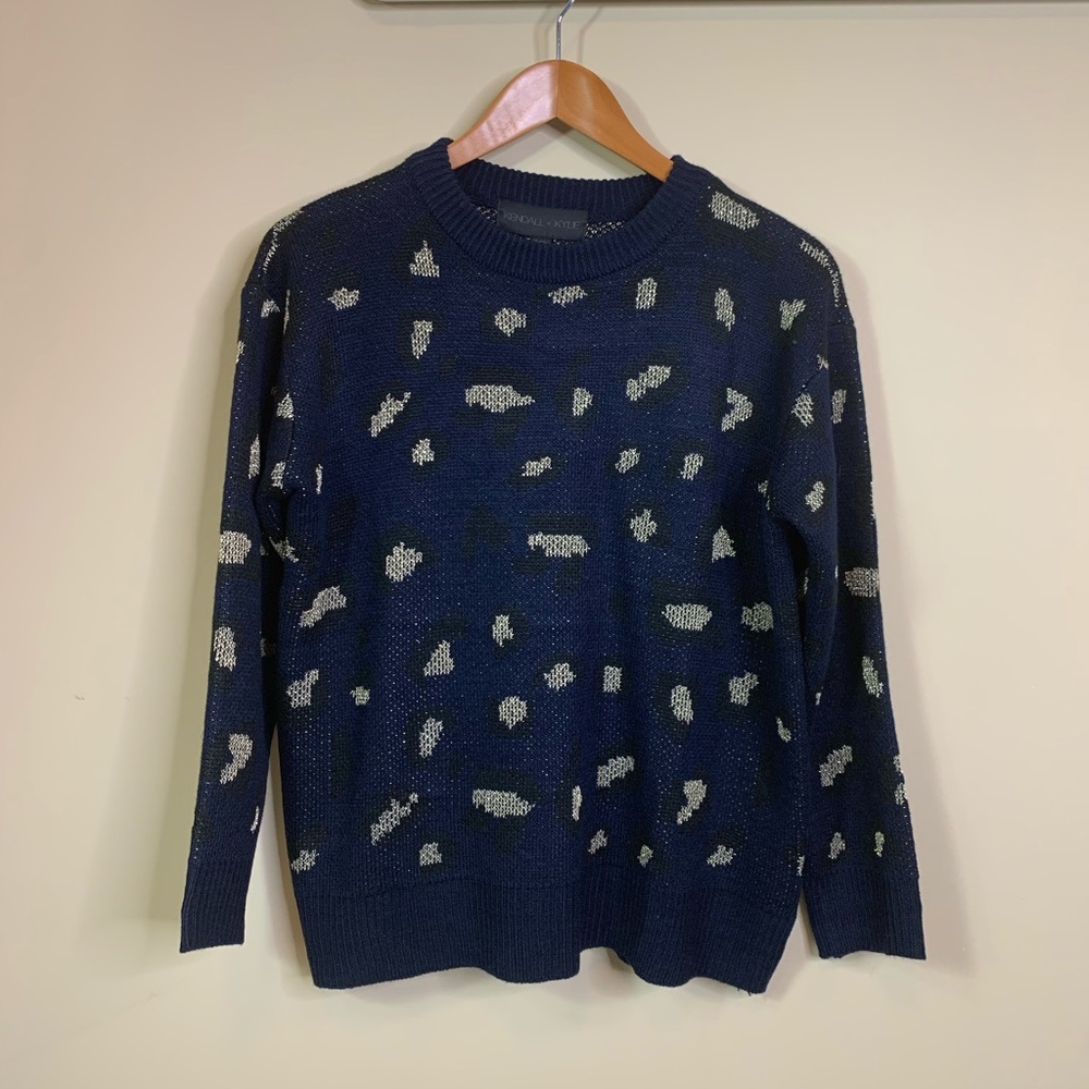 Kendall + Kylie Animal Print Sweater Pullover